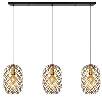 LUCIDE Wolfram - Pendant Light - 3xE27 - Matt Gold/Brass