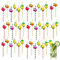 Lot de 40 pailles à cocktail, décorations de fête d'été, pailles de fruits 3D, décorations de boissons, biodégradables, pailles de fête tropicale hawaïenne, pailles en papier (couleur aléatoire)
