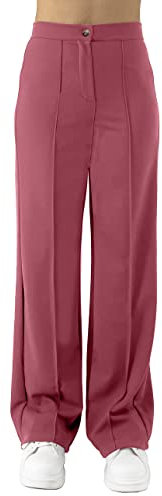 JOPHY & CO. Pantalone Donna a Zampa Larga (cod. 6554) (Rosa Antico, 2XL)