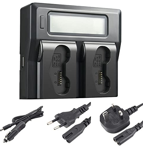 DSTE Chargeur rapide double chargeur avec écran LCD 1.5A compatible avec appareil photo Nikon EN-EL18, EN-EL18d, D4, D4S, D5, D6, Z9