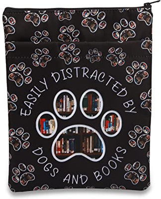 PLITI Custodia a libro per gli amanti dei cani - Distracted Dogs & Books BSblU