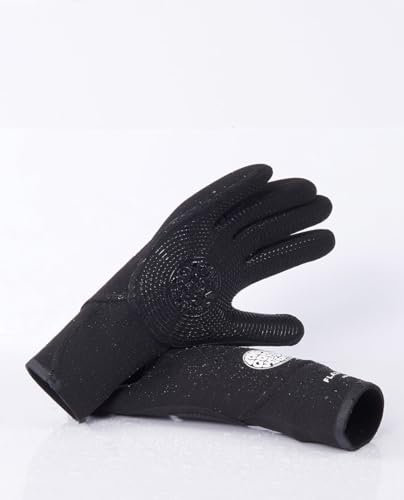 RIP CURL 2023 Flashbomb 3/2 mm 5 Finger Glove WGL1CF - Schwarz Glove Size - L
