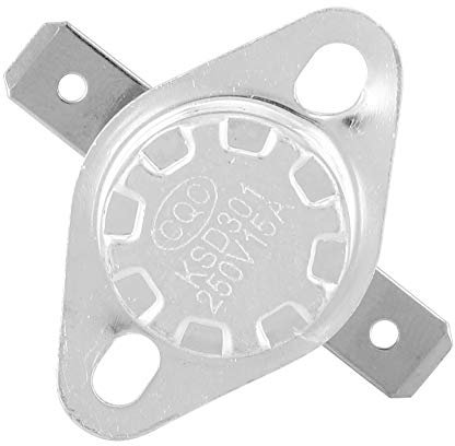 5 Stück Thermostatschalter KSD301 Normal Geschlossener Temperaturregelschalter Thermostat 250 V 15 A (125°C)