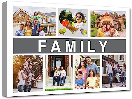 LZIMU Benutzerdefinierte Leinwanddrucke mit Ihren Fotos personalisierte Collagen Leinwandbilder Kunstdrucke individuelle Collagenfotos (Bild-15,40x60cm)