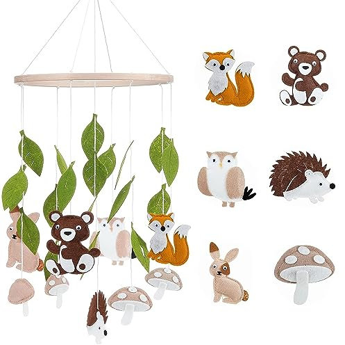 Mobile Waldtiere,MobileBaby,Mobile Filz,Mobile Wickeltisch,Mobile Baby Wald,Mobile Tiere Baby,Baby Mobile für Bett,Neugeborenen Geschenk Für Baby