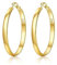 EXGOX Creolen Silber 925 für Damen 5mm Breite Groß Hypoallergene 14K Vergoldete Ohrringe Gold 30/40/50/60/70mm