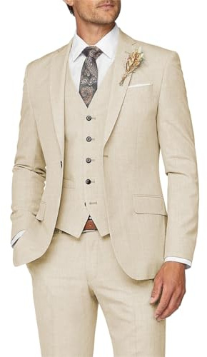 Wangyue Mens Suit 3 Piece Slim Fit Suit for Men Formal Business Suit Wedding Groom Prom Tuxedo Dinner Party