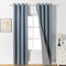 MYSKY HOME Blickdichter Vorhang mit Ösen Gardinen Kälteschutz Verdunklungsvorhänge Leinenoptik Blickdichte Gardine für Wohnzimmer,Graublau,2er Set H 245 x B 140 cm.