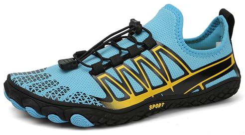 AONEGOLD Water Shoes Mens Women Barefoot Shoes Quick Dry Aqua Shoes Swim Shoes Yoga Lightweight Breathable Snorkeling Surfing Beach Shoes Fitness Shoes(Blue,Size 7.5)