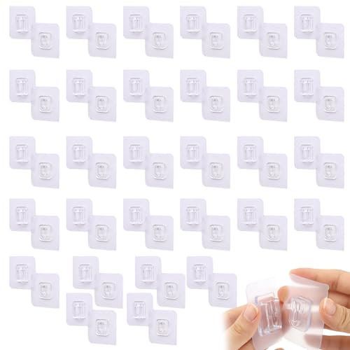 Ganci Da Parete Biadesivi,Ganci da Parete a Doppia Faccia,Ganci Autoadesivi a Doppia Faccia,Ganci Adesivi Trasparenti,Ganci Multifunzionali,impermeabili,senza perforazione,rimovibili,20 paia