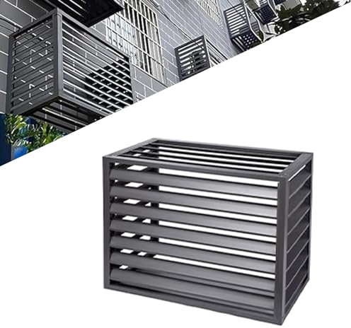 Gguwug 1.5P Climatiseur Mural Aluminium Composite caisson anti bruit pompe a chaleur support climatiseur exterieur cache clim,Étanche À La Poussière Et À L'eau Pour Intérieur Extérieur Support