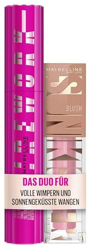 Bundle of Maybelline New York Schwarze Lash Sensational Firework Mascara, Very Black, 10 ml + Maybelline New York Sunkisser Blush, 05 Blazing Blush, 4,7 ml