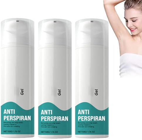 Antitranspirant Gel gegen schwitzen im gesicht, Hände und schweiß Füße | gegen achselgeruch | gegen starkes Schwitzen im gesicht und am Kopf, Antitranspirant gesicht für Männer und Frauen (3PC)