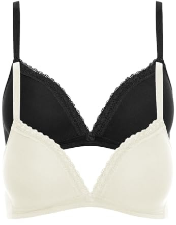 Lisca 2er Pack Triangel BH ohne Bügel INES 020285 Gr. 80B in Black-Cream