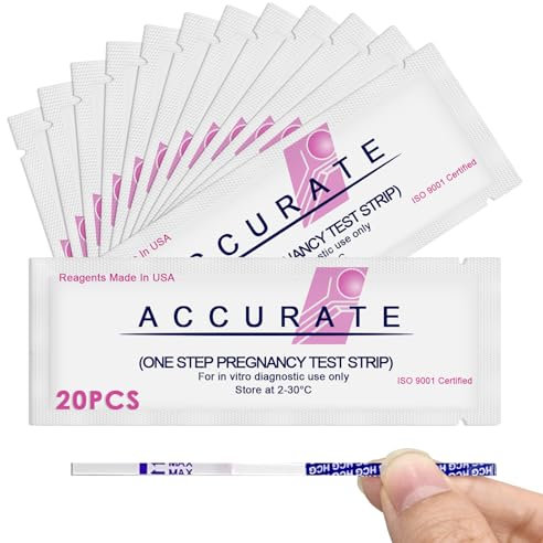 20 Stück Schwangerschaftstest Frühtest Streifen, Pregnancy Test, 10 mIU/ml hCG Test, zuverlässige Frühschwangerschaftstest, 5 Minuten Schnelles Test, Genaue Ergebnisse