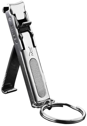 Finger Nail Clippers | Foldable Stainless Steel Nail Cutter | Portable Ultra-Slim with Safety Lock | Wide Jaw Opening Cutter with File for Toe Nails and Finger Nails - Nails Accessories