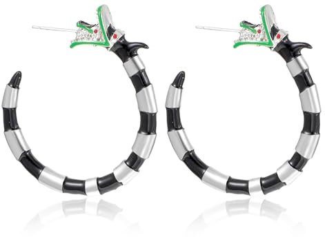 1 Paar Korallen schlangen Ohrringe Halloween Ohrstecker Schlangensaft Sandwurm-Schlangen-Creolen Vintage-Schlangenohrringe Cosplay-Kostüm Halloween-Accessoires Für Damen Mädchen