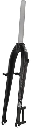 HWEVDHJ Fourches Rigides VTT 26 27,5 1-1/8 Tube Droit sans Filetage Fourches Avant VTT en Alliage D'aluminium QR 9X100mm Disque/V Frein Fourche Avant Rigide Vélo 825g(Gray White,26)