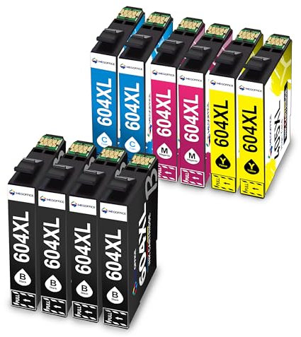 MEGOFFICE 604XL Tintenpatronen Kompatibel für Epson 604 XL Druckerpatronen für Expression Home XP-2200 XP-2205 XP-3205 XP-4200 Workforce WF-2910DWF WF-2930DWF WF-2935DWF(10 Pack)