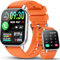 Montre Connectée Homme Femme, 112+ Sportifs Smartwatch,1.85 Haute Montre Intelligente Connectée ,Fréquence Cardiaque/Oxygène Sanguin/Dormir Moniteur Montres Intelligente, Pour Android/iOS,Orange