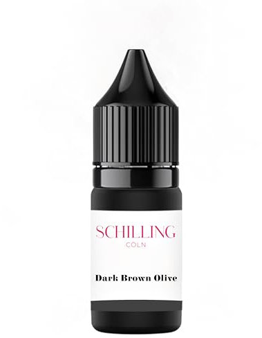 REACH Microblading Permanent Make Up Farbe - langanhaltende, tierversuchsfreie Pigmente für PMU - 3 ml vegan, hergestellt in Deutschland und dermatologisch getestet (Dark Brown Olive)