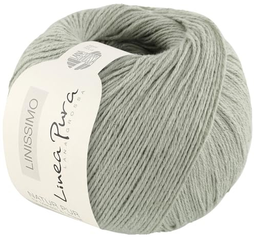LANA GROSSA Linissimo | Leichtes, locker verzwirntes Baumwoll-Leinengarn | Handstrickgarn aus 50% Baumwolle & 50% Leinen | 50g Wolle zum Stricken & Häkeln | 187m Garn FB19