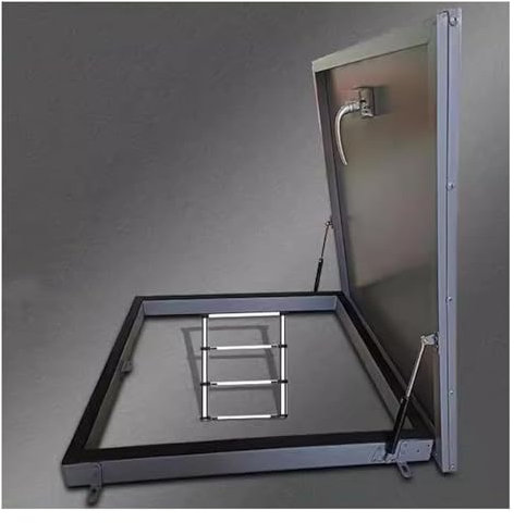 DGAMHF Botola per tetto in acciaio zincato, copertura per manutenzione e furto, per accesso a soffitte e finestre, per cantine, pozzi e vicoli (70 x 50 x 7 cm)
