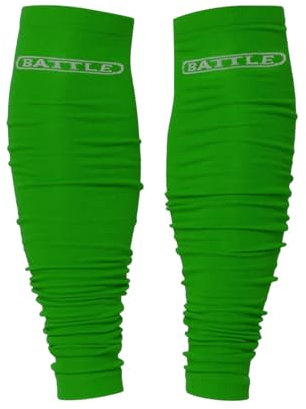 Battle Sports Long Scrunch Football Sock Sleeve, Extra Long Sport Calf Sleeve for Men & Boys, Green, Adult and Youth