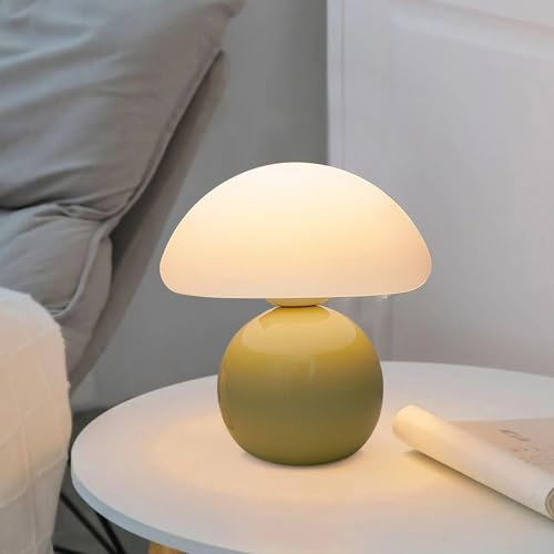 MeYuxg Pilz Lampe, Flowerpot Lampe mit 3 Helligkeitsmodi, Mushroom Lamp Dimmbar, Led Retro Deko, Kleine Nachttischlampe Aesthetic, Tischlampe Pilzform für Schlafzimmer, Büro(Gelb)