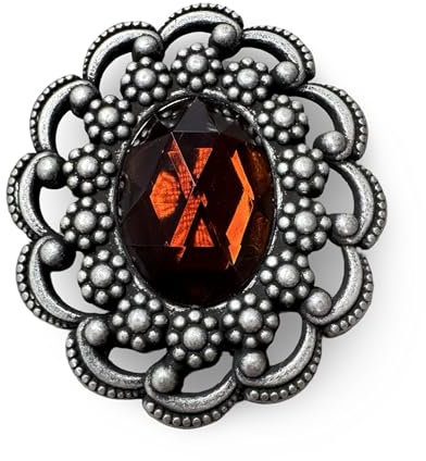 hübsche altsilber farbene mit Brosche zum Anstecken 50mm x 43mm (1 Stück) (braun)