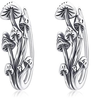 Pilz Ohr Climbers Ohrring 925 Sterling Silber Pilz Crawler Ohrringe für Frauen Hypoallergen Crawler Ohrringe Geschenk für Sie