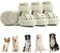 Eyein Hundeschuhe Pfotenschutz Sommer, Atmungsaktive rutschfeste Hundesandalen mit Verstellbare Reflektorstreifen für kleine, mittlere und große Hunde, leicht an- und ausziehbar (Weiß, Größe 8)