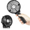 EasyAcc Handheld Fans [2x Crossbody Straps/2xDIY Stickers] for Portable Fan and Phones -Up to 10H Rechargeable Foldable Hand Desktop Fan for Home and Travel - Black