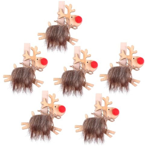 Cabilock 1 Satz Weihnachts Elch Clips Aus Holz Kreative Foto Klammern Für Zuhause Für Weihnachtsdeko Kartenhalter Und Bastelprojekte 6 Stück