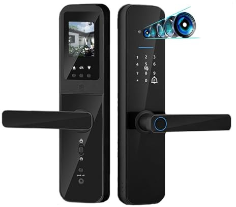 Smart Locks Front Door, Smart Door Lock Digital Electronic Biometric Camera Fingerprint Keyless Entry Hotel Apartment Locks