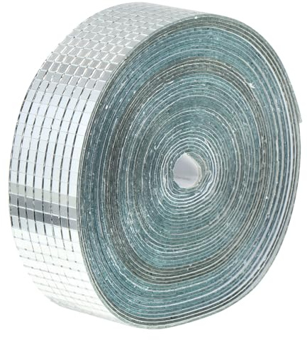 Selbstklebende Fliesen Mosaikfliesen Spiegel 1000x4x0,1cm Glas | 1 Rolle, Moderne Glasfaser Oberfläche, Raumwirkung mit Spiegeloptik, für Selbstgemacht Projekte und Decken