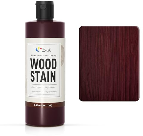 DWIL Wood Stain (Rosewood) Water Based, Fast Drying, Low Odour, Non-Toxic, Easy Application for Indoor & Outdoor Furniture, Cabinets and Wood Surfaces-250ml