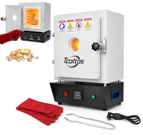 HCAUYNN Horno Eléctrico para Cerámica de Mesa, Mini Horno Alta Temperatura con Ventana de Observación para Arcilla y Esmalte