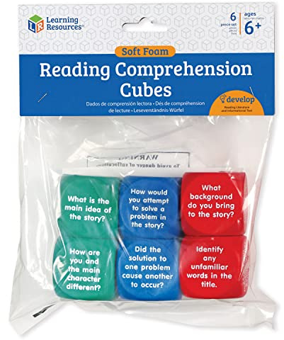 Learning Resources Reading Comprehension Cubes - Set of 6, Kids Ages 6 Plus Teacher and Classroom Supplies, Reading Aids for Kids, Home Learning