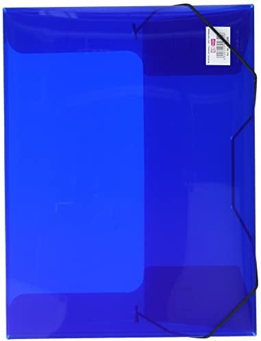 VELOFLEX 4443250 - Sammelbox Crystal, DIN A4, transparente PP-Folie, mit Gummizug, Dokumenten-Box, Heft-Box, blau