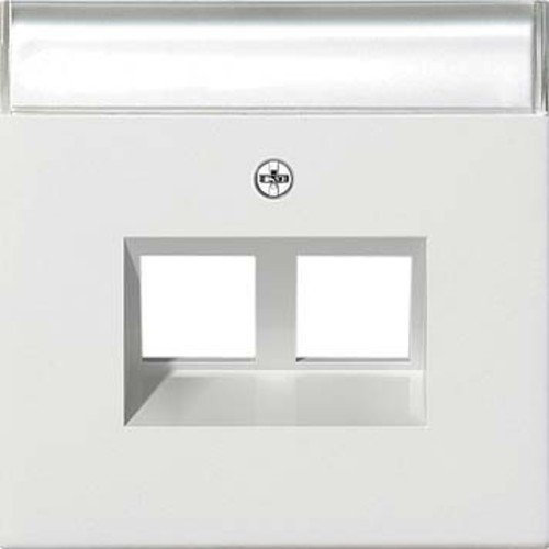 Gira 2640112 Abdeckung Beschriftungsfeld Modular Jack 30° 2-Fach Flächenschalter, reinweiß