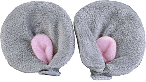 Bristol Novelty MD214 Mouse Ears (Clip On) | Gray Pack of 1, Womens, Grey/Pink, One Size