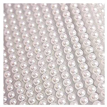 Syntego selbstklebende Perlen, kleine runde Perle zum Aufkleben selbstklebende Perlen Verzierung 400 6 mm (weiß)