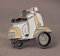 Anstecker, Vespa-Motiv, Metall, Emaille, Beige/Weiß