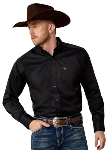 ARIAT Men’s Solid Twill Classic Fit Shirt Black