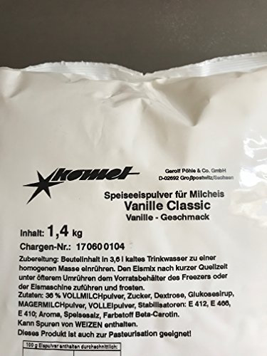 Komet Vanille 1,4 Kg Eispulver Softeispulver Speiseeispulver Eismaschine