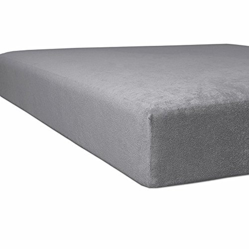 Kneer Flausch-Frottee Q10 Spannbetttuch, Farbe:84 - schiefer;Größe:140x200 - 160x200 cm