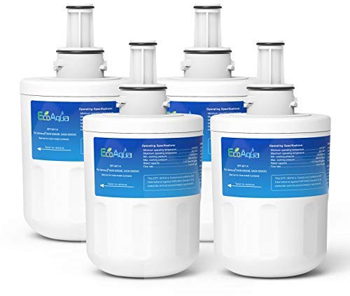 EcoAqua EFF-6011A Water Refrigerator Filter Compatible with Samsung DA29-00003G, HAFCU1/XAA, HAFIN2/EXP, DA97-06317A, DA29-00003A, DA29-00003B, APP100/1, DA61-00159, SGF-DSB20, WSS-1 (4)