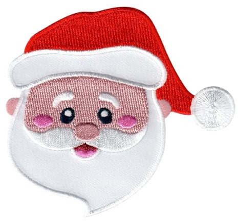 PatchMommy Santa Claus Iron-On Patch, 3.1 x 3.5 | Embroidered Christmas Badge & Applique Motif for Clothing, Bags & Accessories – Iron-On or Sew-On – Washable