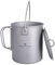 iBasingo 750ml Titanium Mug Camping Cup Tea Coffee Water Pot with Lid Ultralight Outdoor Travel Tableware with Foldable Handle Picnic Backpacking Trekking Portable Drinkware Survival Gear Ti3038D